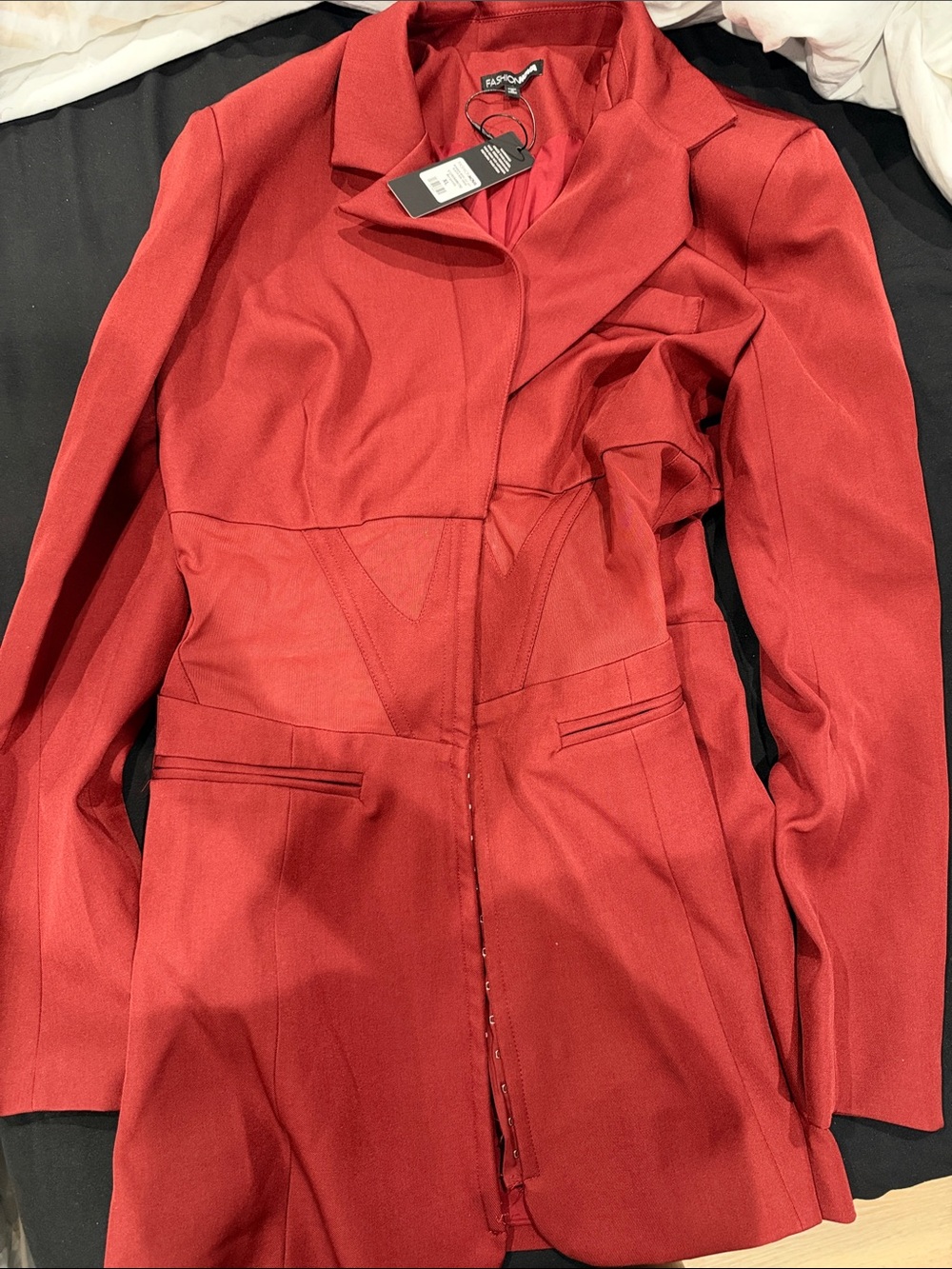 Red Tailored Women's Blazer Dress FASHION NOVA